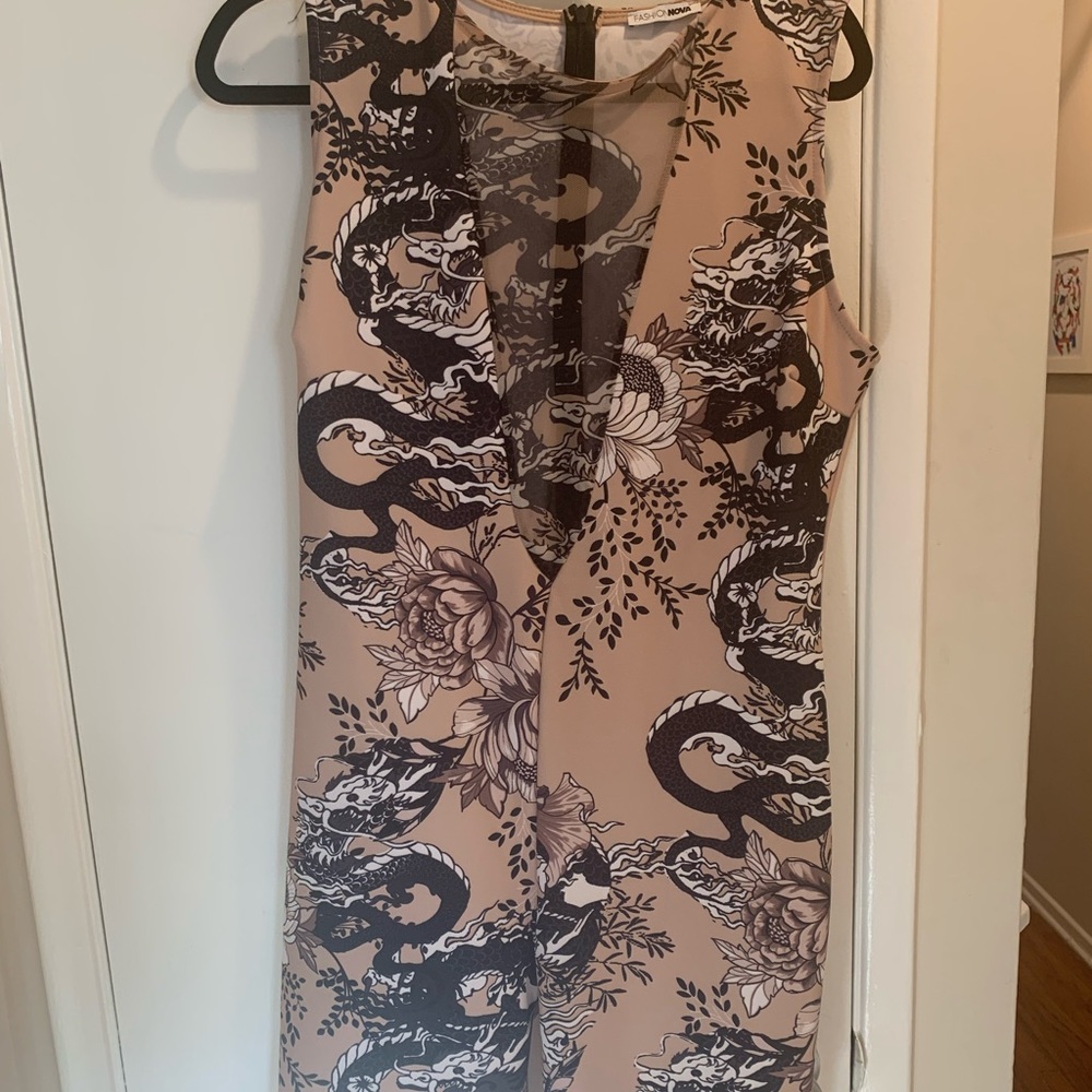Dragon print jumpsuit, size L-XL